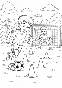 futebol training — página para colorir é uma página gratuita para colorir e imprimir em A4, com contornos pretos nítidos e áreas claras para colorir. Sem cadastro.
