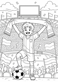 Fan scarf — página para colorir é uma página gratuita para colorir e imprimir em A4, com contornos pretos nítidos e áreas claras para colorir. Sem cadastro.