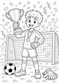 Goalkeeper Cup — página para colorir é uma página gratuita para colorir e imprimir em A4, com contornos pretos nítidos e áreas claras para colorir. Sem cadastro.