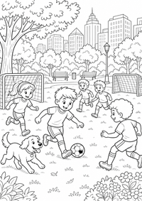 futebol city park — página para colorir é uma página gratuita para colorir e imprimir em A4, com contornos pretos nítidos e áreas claras para colorir. Sem cadastro.
