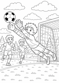 Goalkeeper desfile — página para colorir é uma página gratuita para colorir e imprimir em A4, com contornos pretos nítidos e áreas claras para colorir. Sem cadastro.