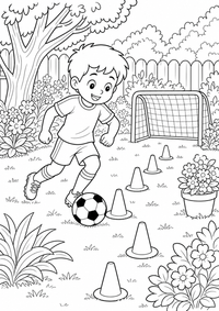 Dribbling jardim — página para colorir é uma página gratuita para colorir e imprimir em A4, com contornos pretos nítidos e áreas claras para colorir. Sem cadastro.