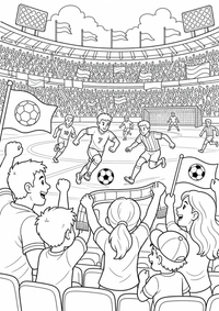 Stadion Fans — página para colorir é uma página gratuita para colorir e imprimir em A4, com contornos pretos nítidos e áreas claras para colorir. Sem cadastro.