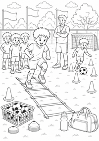 Agility Ladder Training — página para colorir é uma página gratuita para colorir e imprimir em A4, com contornos pretos nítidos e áreas claras para colorir. Sem cadastro.