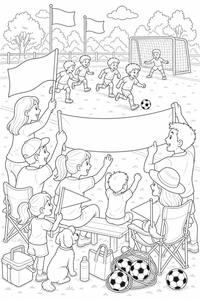 Parent Fans em Sideline — página para colorir é uma página gratuita para colorir e imprimir em A4, com contornos pretos nítidos e áreas claras para colorir. Sem cadastro.