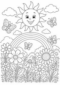verão sun verão — página para colorir é uma página gratuita para colorir e imprimir em A4, com contornos pretos nítidos e áreas claras para colorir. Sem cadastro.