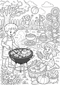 jardim grill — página para colorir é uma página gratuita para colorir e imprimir em A4, com contornos pretos nítidos e áreas claras para colorir. Sem cadastro.