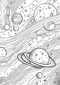 Colorido planetas es un dibujo de espacio para colorear gratis, con contornos negros claros y detalles fáciles de imprimir para niños. Abre el archivo PNG, imprímelo en A4 y úsalo en casa, en el jardín de infancia o en la escuela.