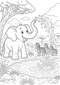 animal friends em floresta - detalhada cena — página para colorir é uma página gratuita para colorir e imprimir em A4, com contornos pretos nítidos e áreas claras para colorir. Sem cadastro.