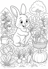 coelhinho jardim animais — página para colorir é uma página gratuita para colorir e imprimir em A4, com contornos pretos nítidos e áreas claras para colorir. Sem cadastro.