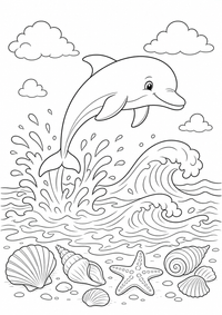 animais : Delfin — página para colorir é uma página gratuita para colorir e imprimir em A4, com contornos pretos nítidos e áreas claras para colorir. Sem cadastro.