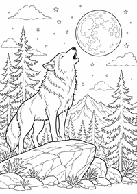 Tiere Wolf ist ein kostenloses A4-Ausmalbild mit klaren schwarzen Konturen zum Ausdrucken.