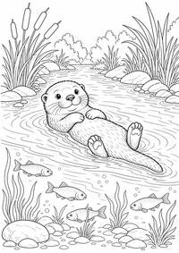 Tiere Otter ist ein kostenloses A4-Ausmalbild mit klaren schwarzen Konturen zum Ausdrucken.