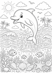 Delfín salta de mar es un dibujo de animales para colorear gratis, con contornos negros claros y detalles fáciles de imprimir para niños. Abre el archivo PNG, imprímelo en A4 y úsalo en casa, en el jardín de infancia o en la escuela.