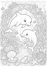 Animales delfín corales bucht es un dibujo de animales para colorear gratis, con contornos negros claros y detalles fáciles de imprimir para niños. Abre el archivo PNG, imprímelo en A4 y úsalo en casa, en el jardín de infancia o en la escuela.
