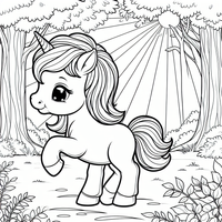 Entdecken Sie die Magie des Waldes mit diesem bezaubernden Einhorn-Malbild. Perfekt zum Ausmalen und Entspannen für Kinder jeden Alters. Laden Sie die Malvorlage herunter und lassen Sie Ihre Kreativität erstrahlen!