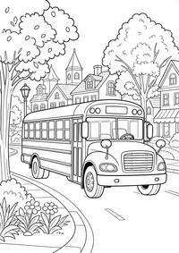 USA : Schulbus — página para colorir é uma página gratuita para colorir e imprimir em A4, com contornos pretos nítidos e áreas claras para colorir. Sem cadastro.