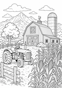 USA : Farm — página para colorir é uma página gratuita para colorir e imprimir em A4, com contornos pretos nítidos e áreas claras para colorir. Sem cadastro.