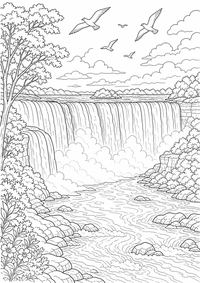 USA : Niagara Faelle — página para colorir é uma página gratuita para colorir e imprimir em A4, com contornos pretos nítidos e áreas claras para colorir. Sem cadastro.
