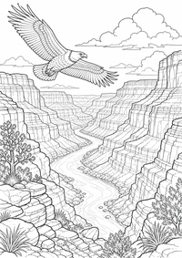 Usa Grand Canyon ist ein kostenloses A4-Ausmalbild mit klaren schwarzen Konturen zum Ausdrucken.