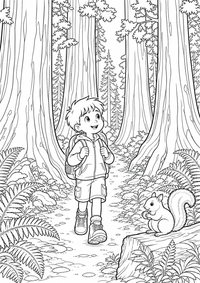 Redwood Forest is a free USA coloring page with clear black outlines. Print the PNG on A4 for home, kindergarten or school.