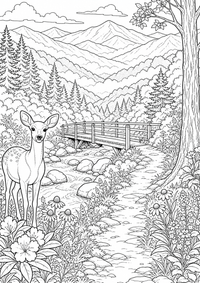 Great Smoky Mountains is a free USA coloring page with clear black outlines. Print the PNG on A4 for home, kindergarten or school.