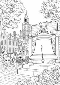 Philadelphia History is a free USA coloring page with clear black outlines. Print the PNG on A4 for home, kindergarten or school.
