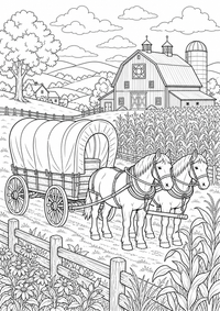 Pennsylvania Farm is a free USA coloring page with clear black outlines. Print the PNG on A4 for home, kindergarten or school.
