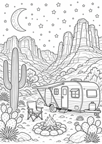 USA desert national park — página para colorir é uma página gratuita para colorir e imprimir em A4, com contornos pretos nítidos e áreas claras para colorir. Sem cadastro.