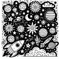 Espacio dibujo para colorear es un dibujo de espacio para colorear gratis, con contornos negros claros y detalles fáciles de imprimir para niños. Abre el archivo PNG, imprímelo en A4 y úsalo en casa, en el jardín de infancia o en la escuela.