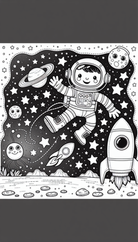 Espacio aventura 17 es un dibujo de espacio para colorear gratis, con contornos negros claros y detalles fáciles de imprimir para niños. Abre el archivo PNG, imprímelo en A4 y úsalo en casa, en el jardín de infancia o en la escuela.