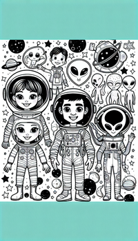 Espacio amigos 19 es un dibujo de espacio para colorear gratis, con contornos negros claros y detalles fáciles de imprimir para niños. Abre el archivo PNG, imprímelo en A4 y úsalo en casa, en el jardín de infancia o en la escuela.