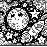 Amable espacio aventura es un dibujo de espacio para colorear gratis, con contornos negros claros y detalles fáciles de imprimir para niños. Abre el archivo PNG, imprímelo en A4 y úsalo en casa, en el jardín de infancia o en la escuela.