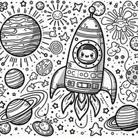 Nave espacial en el espacio es un dibujo de espacio para colorear gratis, con contornos negros claros y detalles fáciles de imprimir para niños. Abre el archivo PNG, imprímelo en A4 y úsalo en casa, en el jardín de infancia o en la escuela.