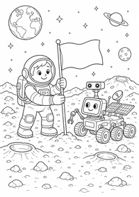 : Astronaut em lua — página para colorir é uma página gratuita para colorir e imprimir em A4, com contornos pretos nítidos e áreas claras para colorir. Sem cadastro.