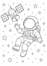 Rocket launch to o estrelas - detalhada cena — página para colorir é uma página gratuita para colorir e imprimir em A4, com contornos pretos nítidos e áreas claras para colorir. Sem cadastro.