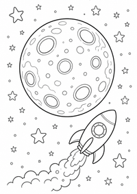 espaço : Mond Krater — página para colorir é uma página gratuita para colorir e imprimir em A4, com contornos pretos nítidos e áreas claras para colorir. Sem cadastro.