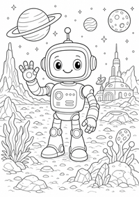 Friendly Robot पर a Planet — कलरिंग पेज एक मुफ्त A4 कलरिंग पेज है, जिसमें स्पष्ट काली रूपरेखाएँ और रंग भरने के लिए साफ़ क्षेत्र हैं। पंजीकरण आवश्यक नहीं।