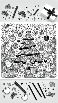 Neues Ausmalbild zum Thema weihnachten mit klaren Linien und viel Platz zum Ausmalen.