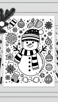 Neues Ausmalbild zum Thema weihnachten mit klaren Linien und viel Platz zum Ausmalen.