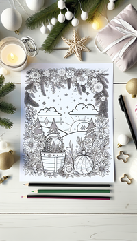 Neues Ausmalbild zum Thema weihnachten mit klaren Linien und viel Platz zum Ausmalen.