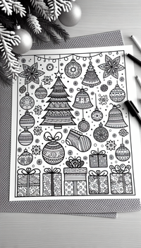 Neues Ausmalbild zum Thema weihnachten mit klaren Linien und viel Platz zum Ausmalen.