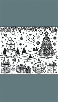 Neues Ausmalbild zum Thema weihnachten mit klaren Linien und viel Platz zum Ausmalen.