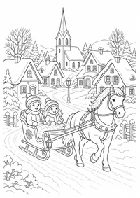 Gingerbread casa for Natal - detalhada cena — página para colorir é uma página gratuita para colorir e imprimir em A4, com contornos pretos nítidos e áreas claras para colorir. Sem cadastro.