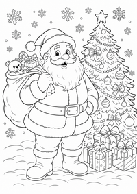 Natal : Weihnachtsmann mit Geschenken — página para colorir é uma página gratuita para colorir e imprimir em A4, com contornos pretos nítidos e áreas claras para colorir. Sem cadastro.