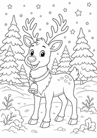 Reindeer for Natal — página para colorir é uma página gratuita para colorir e imprimir em A4, com contornos pretos nítidos e áreas claras para colorir. Sem cadastro.
