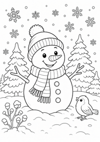 Natal : Schneemann im inverno — página para colorir é uma página gratuita para colorir e imprimir em A4, com contornos pretos nítidos e áreas claras para colorir. Sem cadastro.
