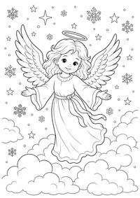 Natal : Weihnachtsengel — página para colorir é uma página gratuita para colorir e imprimir em A4, com contornos pretos nítidos e áreas claras para colorir. Sem cadastro.