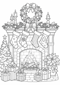 क्रिसमस Fireplace के साथ Gifts — कलरिंग पेज एक मुफ्त A4 कलरिंग पेज है, जिसमें स्पष्ट काली रूपरेखाएँ और रंग भरने के लिए साफ़ क्षेत्र हैं। पंजीकरण आवश्यक नहीं।