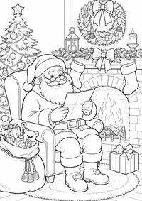 क्रिसमस : Weihnachtsmann liest Brief — कलरिंग पेज एक मुफ्त A4 कलरिंग पेज है, जिसमें स्पष्ट काली रूपरेखाएँ और रंग भरने के लिए साफ़ क्षेत्र हैं। पंजीकरण आवश्यक नहीं।